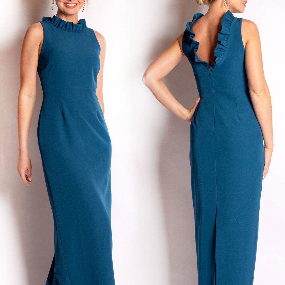 NEW CAMILYN BETH Maxi Dress Teal The Alexandria Gown Sleeveless Size 2